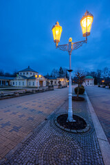 Frantiskovy lazne spa town during evening, UNESCO World Heritage Site, Western Bohemia, Czech...