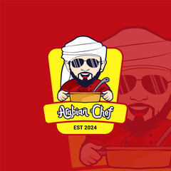 Arabian Chef Mascot Logo Vector Design