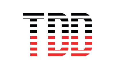 TDD three initial letter iconic line negative space minimal logo design vector template. monogram, abstract, wordmark, business, typography, minimalist, brand, company, flat, modern, unique, simple