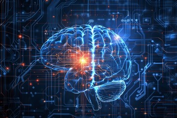 ai and brain background