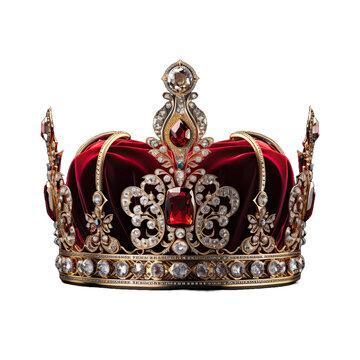 Regal Brilliance Crown Isolated on a Transparent Background