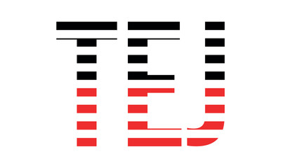 TEJ three initial letter iconic line negative space minimal logo design vector template. monogram, abstract, wordmark, business, typography, minimalist, brand, company, flat, modern, unique, simple