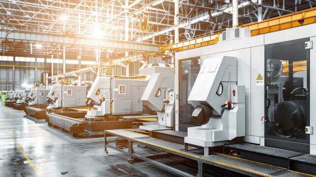 Modern workshop with CNC machines. Discover the pinnacle of manufacturing excellence in this workshop, where CNC machines sculpt materials into works of art.