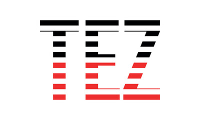 TEZ three initial letter iconic line negative space minimal logo design vector template. monogram, abstract, wordmark, business, typography, minimalist, brand, company, flat, modern, unique, simple