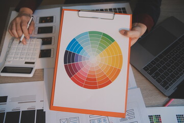 UX UI design process for modish mobile application and website . Creative prototype of wireframe...