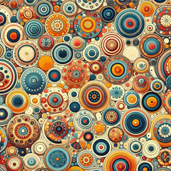 seamless pattern with circles  design, wallpaper, vector, illustration, circles, art, decoration, texture, Ai generated 