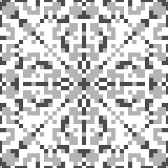 Seamless pattern. Ethnic embroidery background. Tribal wallpaper. Simple shapes ornament. Crosses, squares, rectangles, figures vector. Tribe motif. Ancient backdrop. Digital paper, textile print