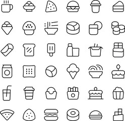 set of icons for the web, fast food icons, drink icons, +36 icons of drink and fast food   