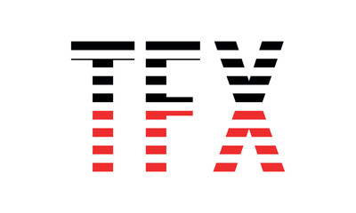 TFX three initial letter iconic line negative space minimal logo design vector template. monogram, abstract, wordmark, business, typography, minimalist, brand, company, flat, modern, unique, simple