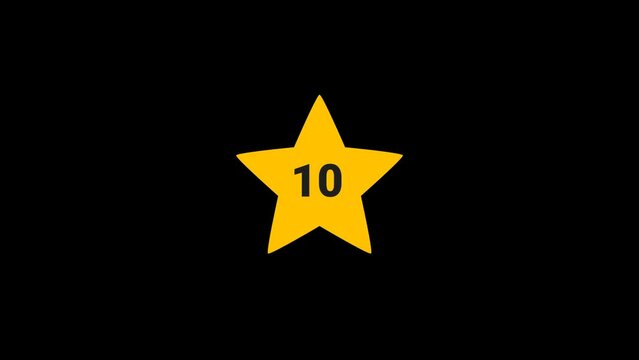 Star Number 10 Animation with transparent background
