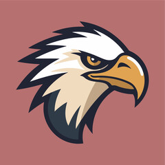  eagle head mascot flat vector illustration 