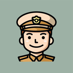 military officer icon vector 