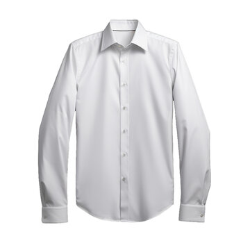Transparent Background Button Down White Dress Shirts A Crisp White Dress  Shirt With Blank Label Isolated On Transparent