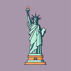 statue of liberty flat vector illustration © everythingin