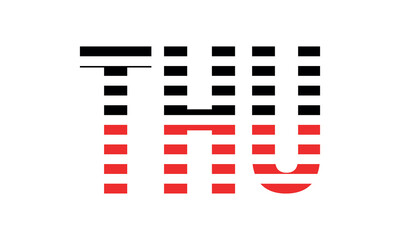 THU three initial letter iconic line negative space minimal logo design vector template. monogram, abstract, wordmark, business, typography, minimalist, brand, company, flat, modern, unique, simple