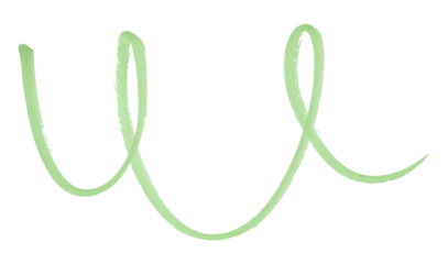 Green stroke brush isolated on transparent background.