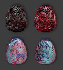 Happy Easter, greeting card design, 3d Easter eggs
