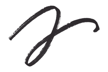 Black stroke brush isolated on transparent background.