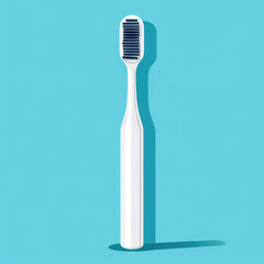 Toothbrush - Oral hygiene tool with bristles for cleaning teeth and gums. Vector Icon Illustration. Icon Concept Isolated Premium Vector. 