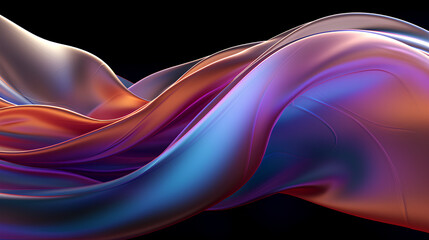 Abstract Liquid Wavy Fluid Flowing. Glowing Background. 