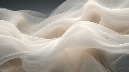 Obraz premium Cream White Color Wave Pattern Flow. Symbol of Purity. 