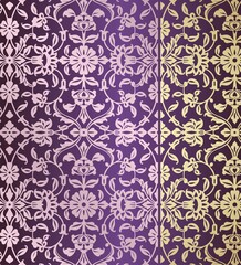 wedding card design, traditional paisley floral pattern , royal India	