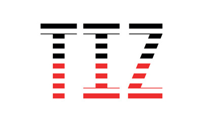 TIZ three initial letter iconic line negative space minimal logo design vector template. monogram, abstract, wordmark, business, typography, minimalist, brand, company, flat, modern, unique, simple