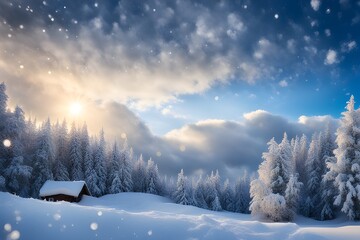 snowflakes are falling from the sky