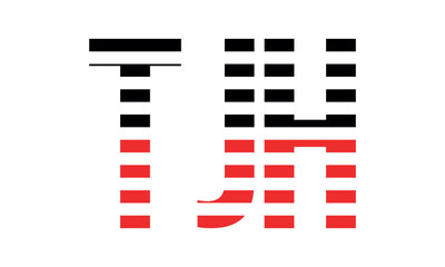 TJH three initial letter iconic line negative space minimal logo design vector template. monogram, abstract, wordmark, business, typography, minimalist, brand, company, flat, modern, unique, simple