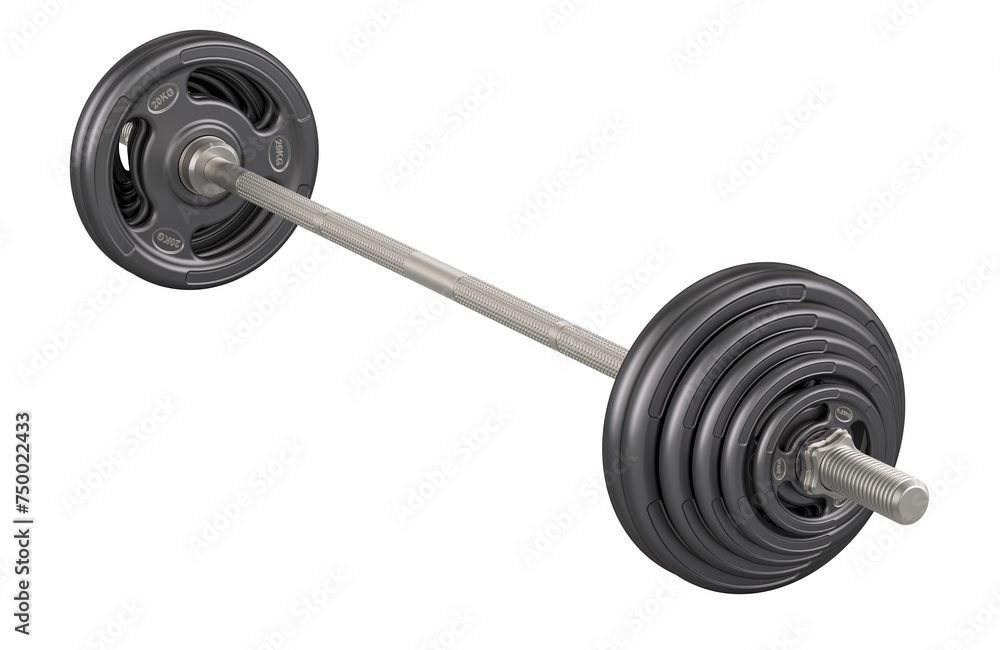 Poster barbell, 3d rendering isolated on transparent background