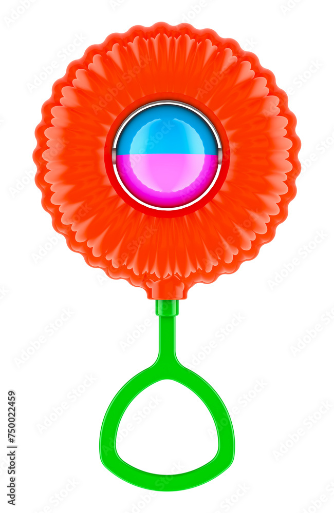 Poster baby rattle, 3d rendering isolated on transparent background