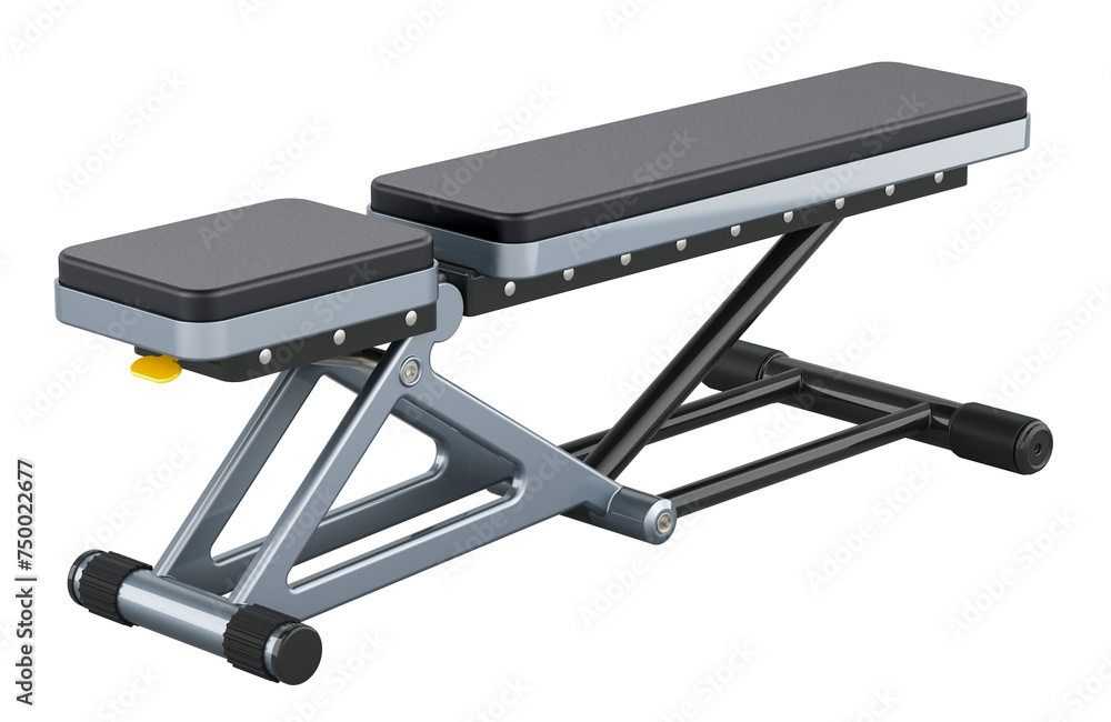 Poster universal training bench, 3d rendering isolated on transparent background