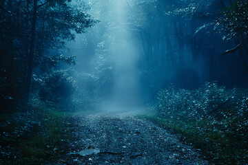 Dirt Road Cutting Through Forest