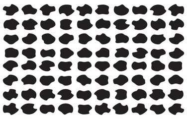 Fototapeta premium Random shapes set. Blob shapes. Organic abstract splodge elements monochrome collection. Vector on white background eps 10.