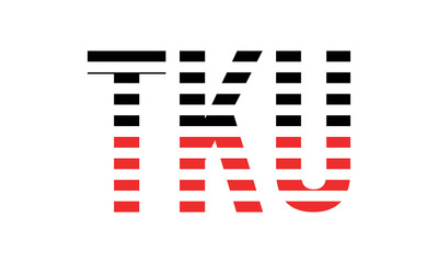 TKU three initial letter iconic line negative space minimal logo design vector template. monogram, abstract, wordmark, business, typography, minimalist, brand, company, flat, modern, unique, simple