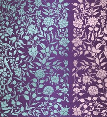 wedding card design, traditional paisley floral pattern , royal India	