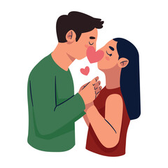 couple kissing romantic