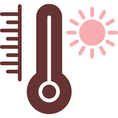 Thermometer Vector Glyph Two Color Icon