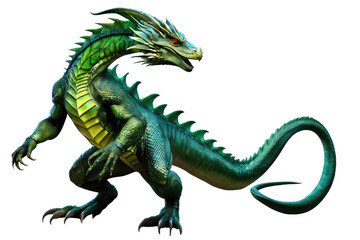 Fototapeta premium a high quality stock photograph of a single basilisk fantasy character full body isolated on a white background