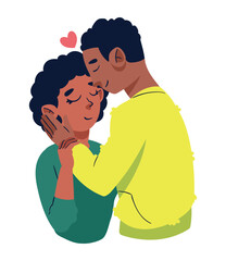 couple kissing cartoon