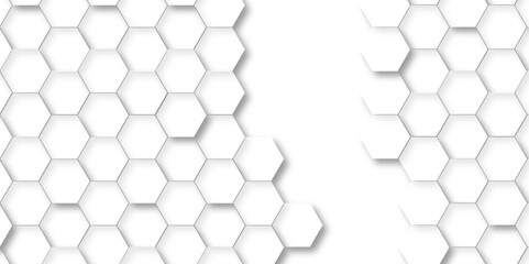 Abstract 3d creative with hexagons backdrop background. modern background with hexagons. Hexagonal white hexagons honeycomb wallpaper with copy space for text.