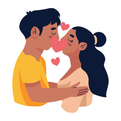 couple kissing romantic