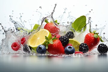 Fresh multi fruits and healthy vegetables food diet freshness and cocktail drinks, summer beverage...