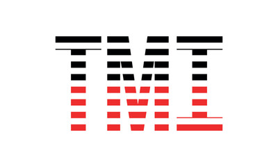 TMI three initial letter iconic line negative space minimal logo design vector template. monogram, abstract, wordmark, business, typography, minimalist, brand, company, flat, modern, unique, simple