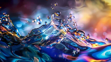 Deurstickers 水（液体）の動きの抽象的なイメージ © Daisuke