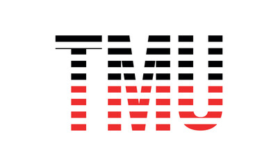 TMU three initial letter iconic line negative space minimal logo design vector template. monogram, abstract, wordmark, business, typography, minimalist, brand, company, flat, modern, unique, simple