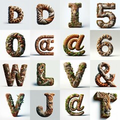 Naklejka premium Animal lettering 3D. AI generated illustration