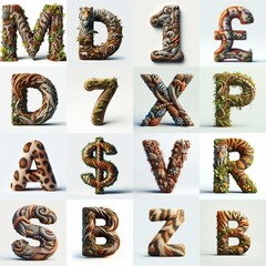 Naklejka premium Animal lettering 3D. AI generated illustration