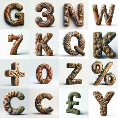 Naklejka premium Animal lettering 3D. AI generated illustration