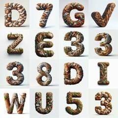 Naklejka premium Animal lettering 3D. AI generated illustration